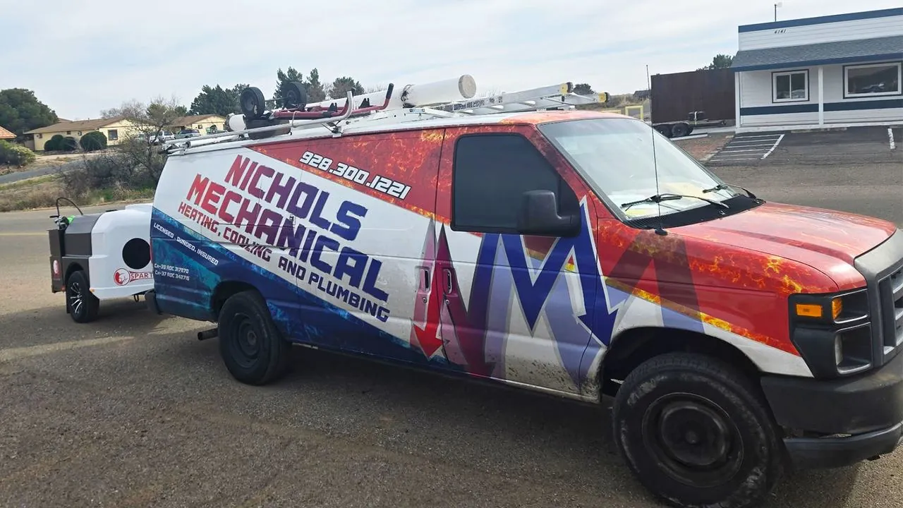 Nichols service van with a hydro jetting trailer