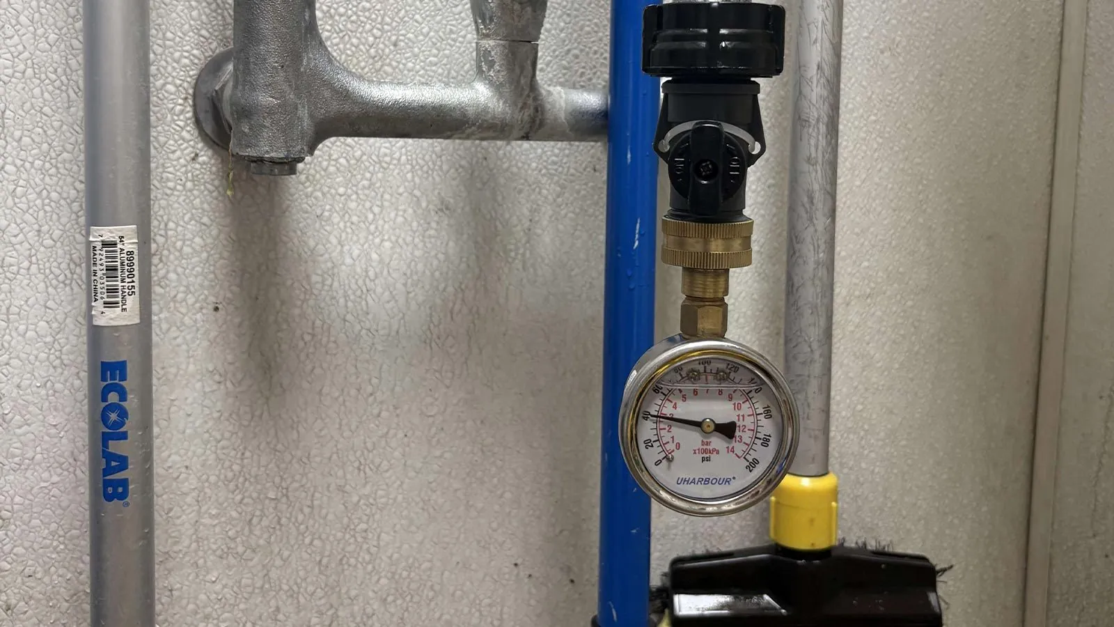 Pressure gauge testing a new water line