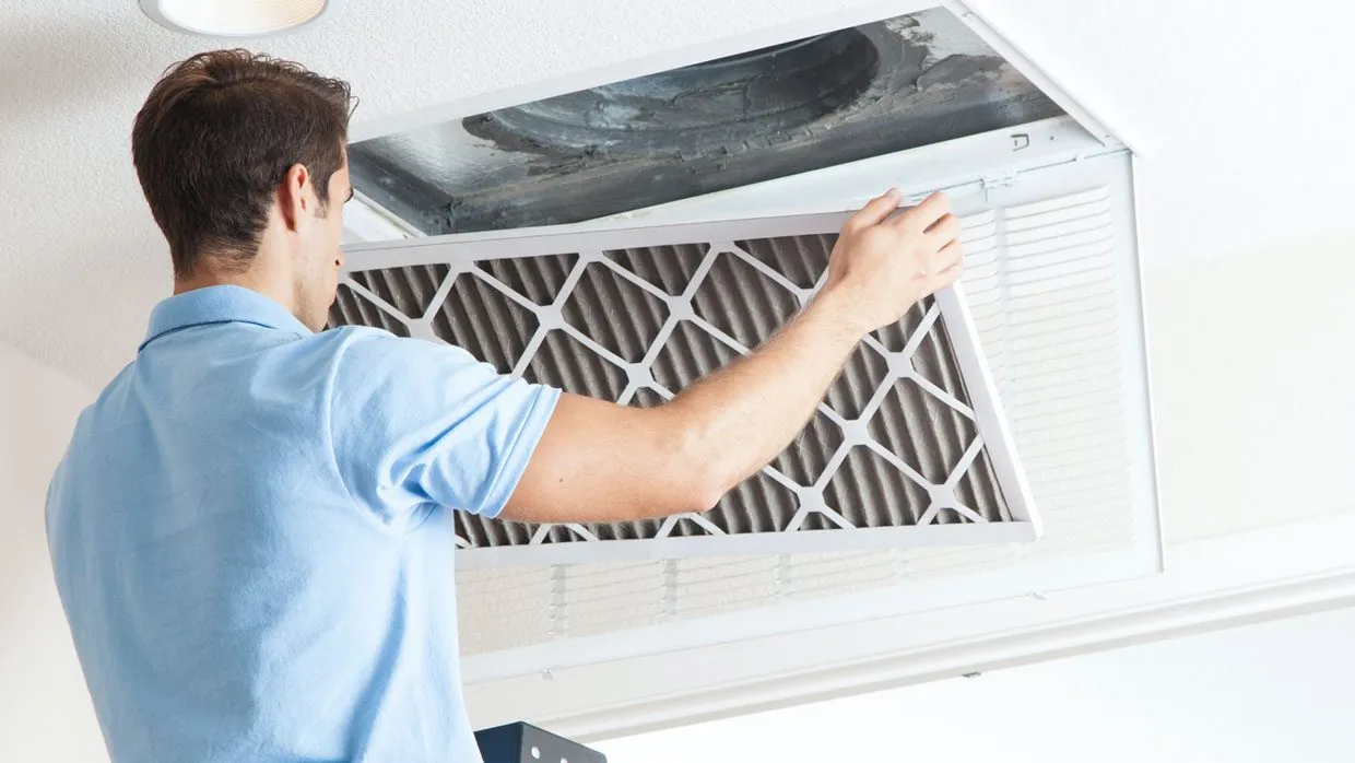 Replacing a ceiling return air filter